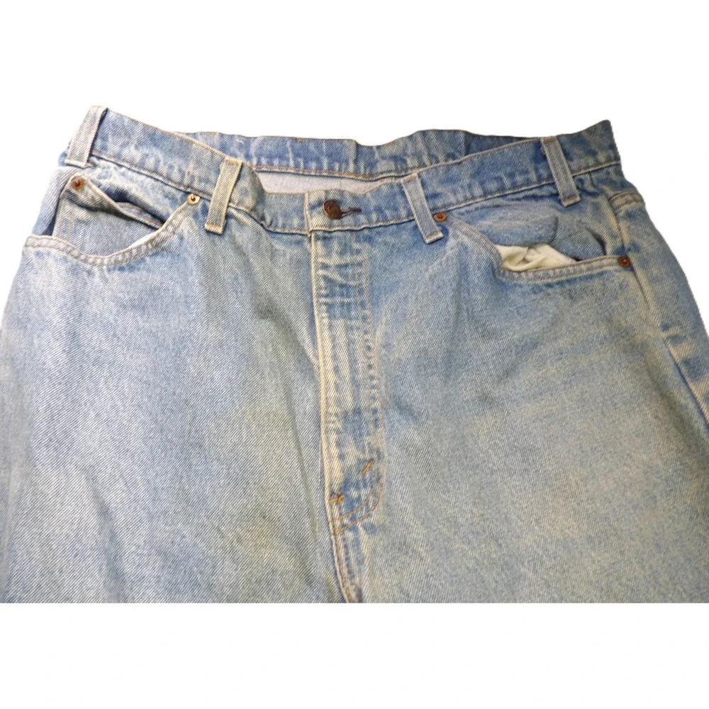 VTG Levis 509 Orange Tab Jeans Men 38x32 USA Made Light Wash Denim Straight 80s